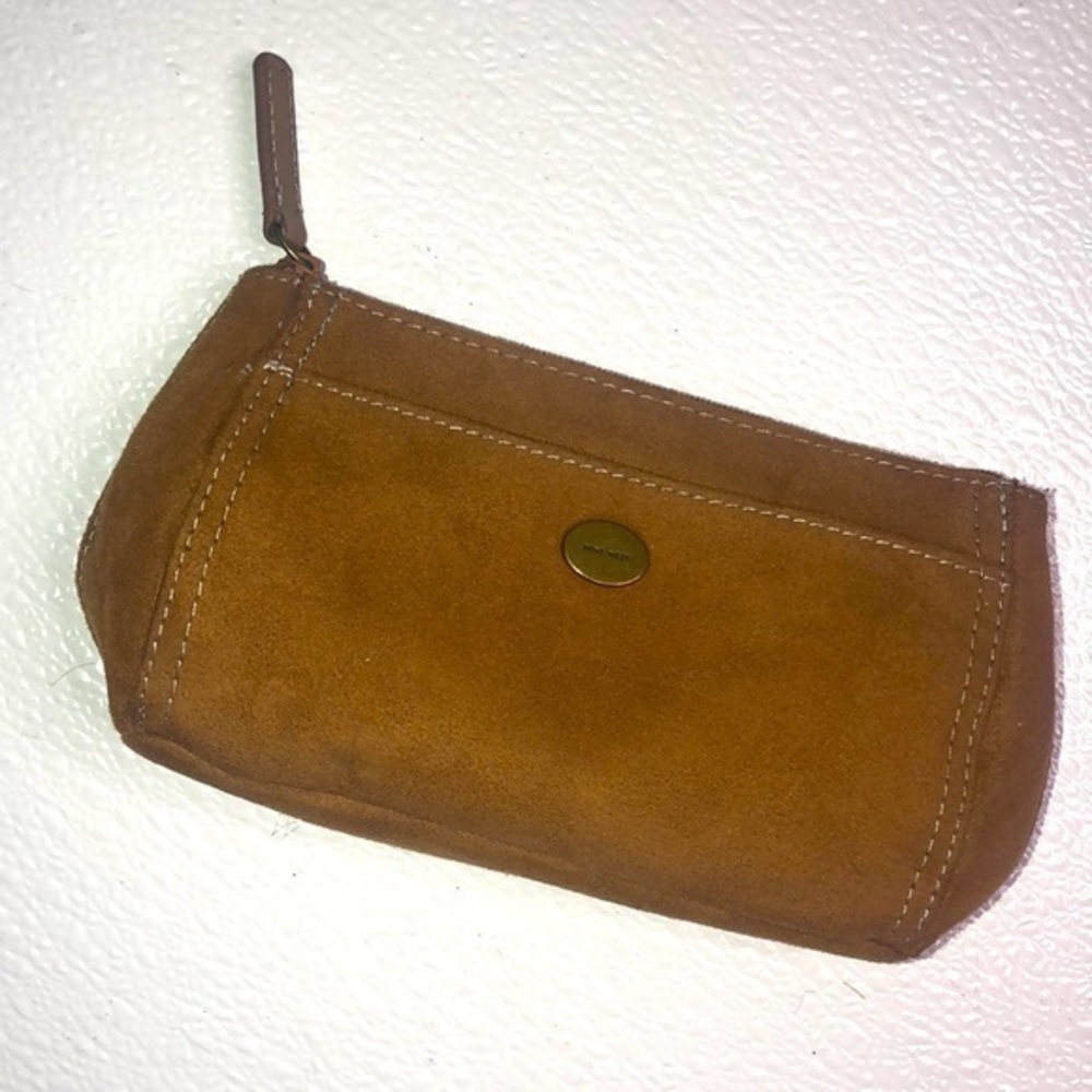 Nine West Mini Makeup Bag brown suede Mirrored Back